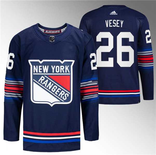 Mens New York Rangers #26 Jimmy Vesey Navy Stitched Jersey Dzhi->->NHL Jersey